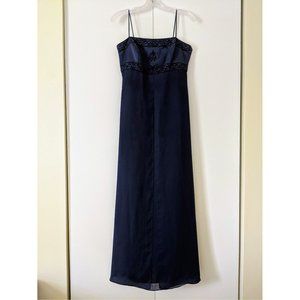 David's Bridal Michealangelo Navy Bridesmaid Dress